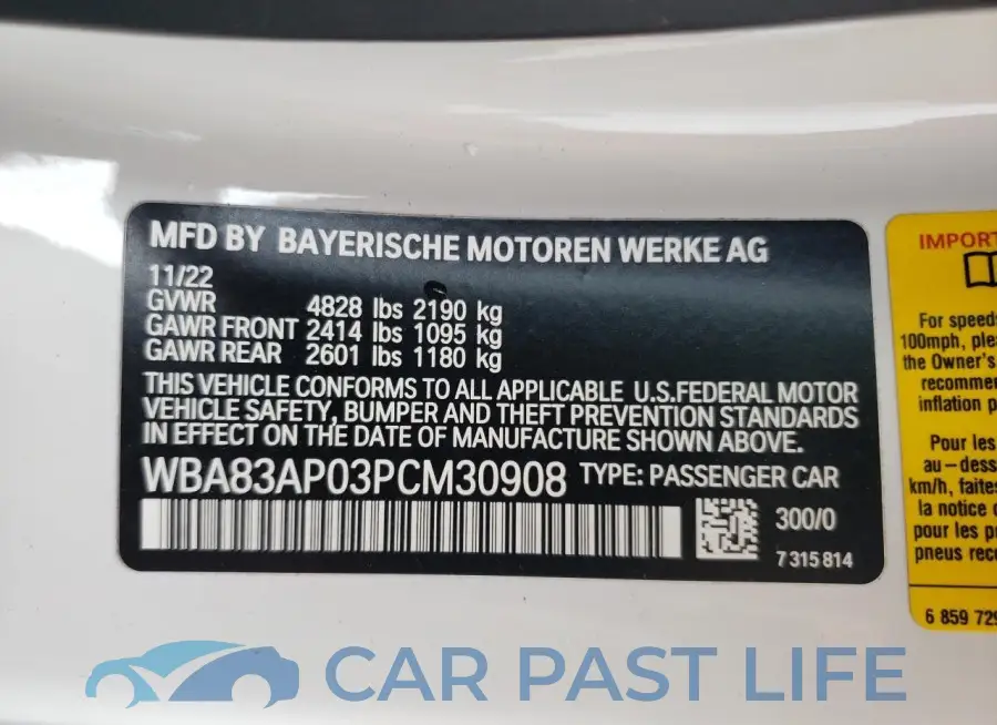 WBA83AP03PCM30908# 12