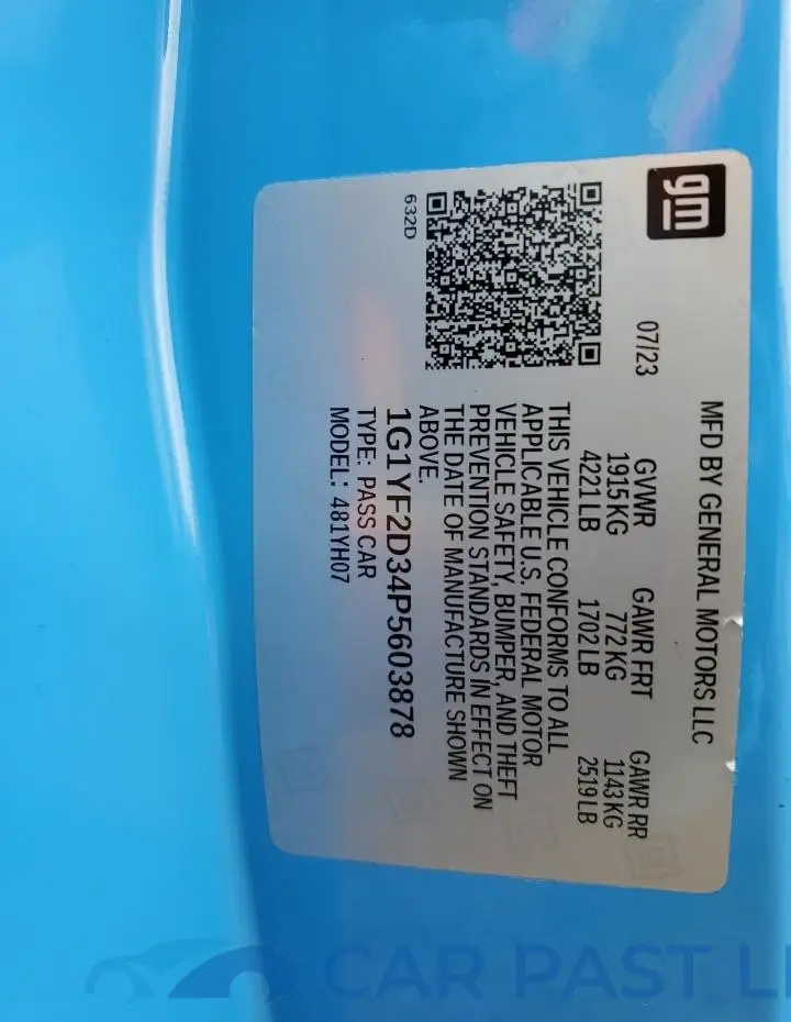 1G1YF2D34P5603878# 13