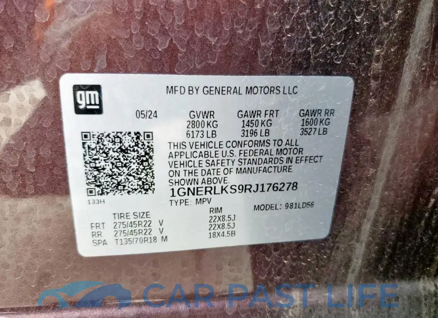 1GNERLKS9RJ176278# 13