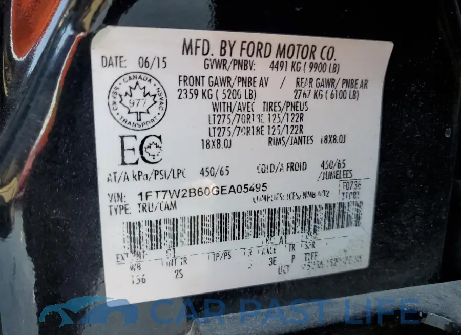 1FT7W2B60GEA05495# 13