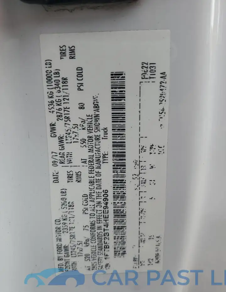 1FTBF2BT4HEE94906# 12