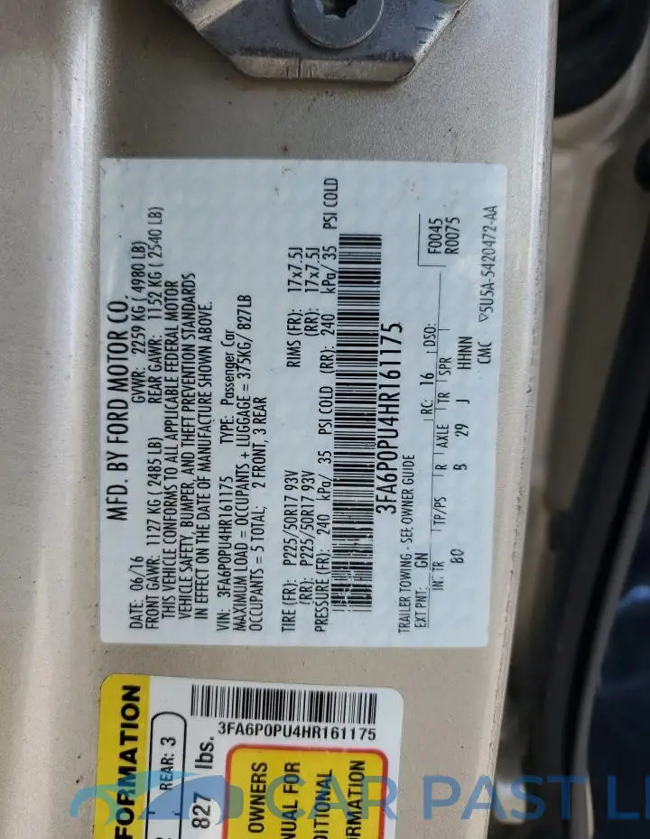 3FA6P0PU4HR161175# 13