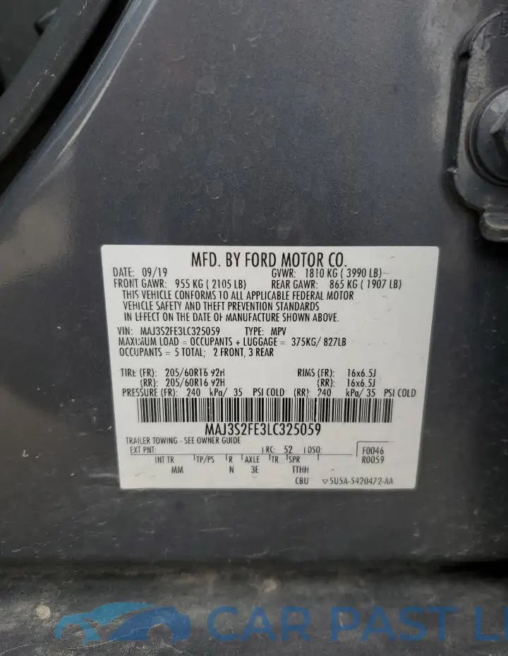 MAJ3S2FE3LC325059# 13
