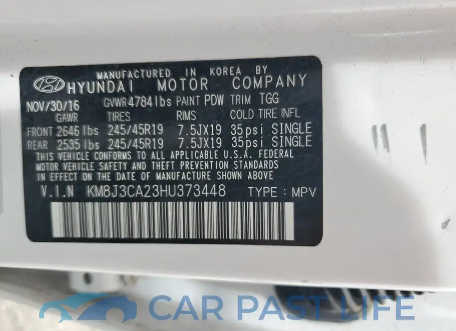 KM8J3CA23HU373448# 13