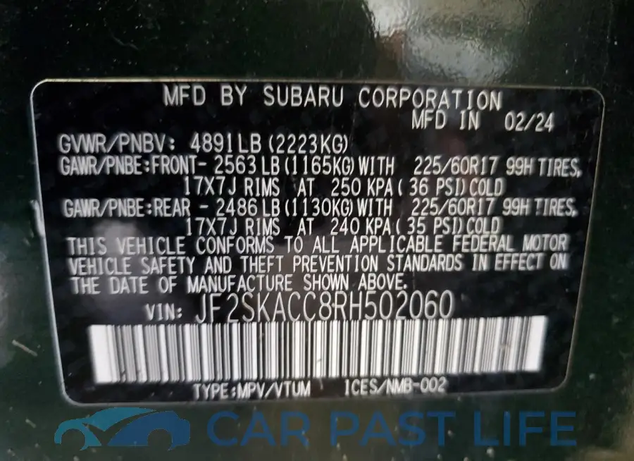 JF2SKACC8RH502060# 13