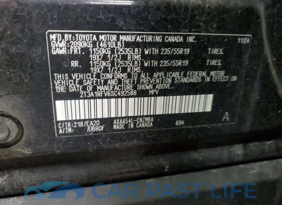 2T3A1RFV6SC492588# 13