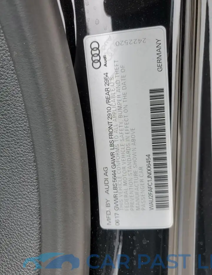 WAU2FAFC1JN006454# 12