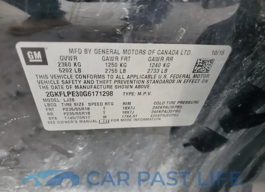 2GKFLPE30G6171298# 13