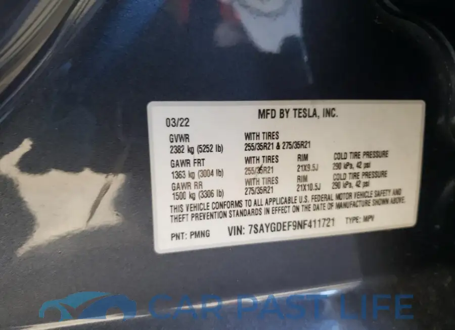 7SAYGDEF9NF411721# 13
