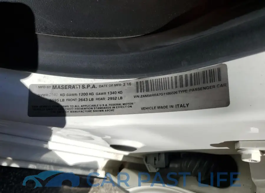 ZAM56RRA7G1186026# 12
