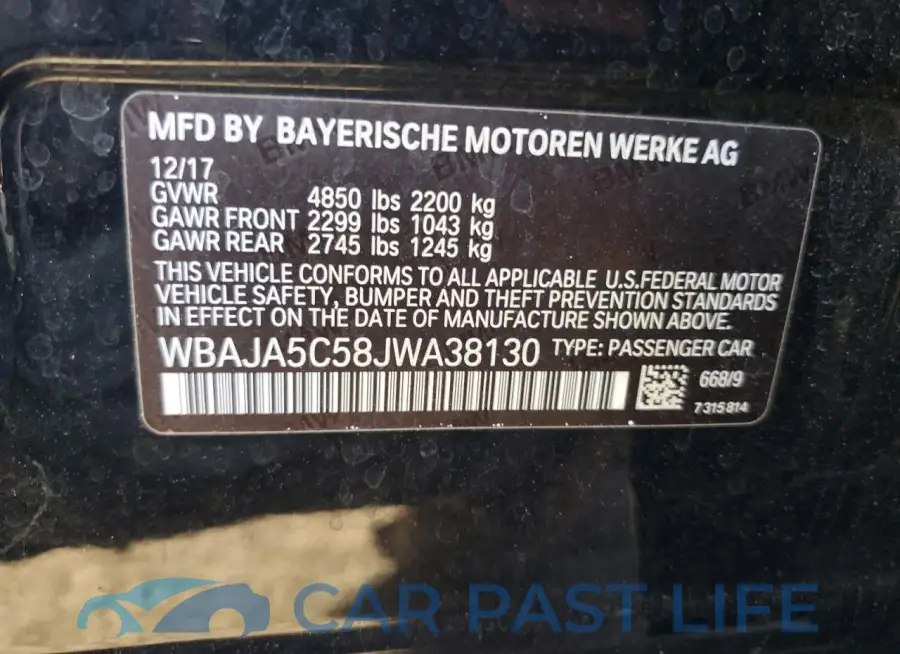 WBAJA5C58JWA38130# 12