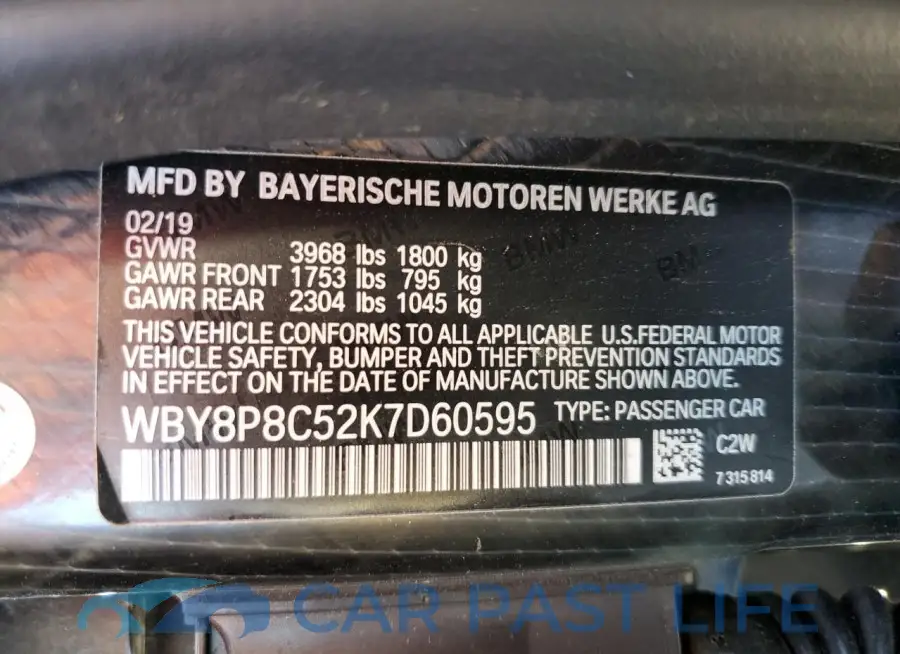 WBY8P8C52K7D60595# 13