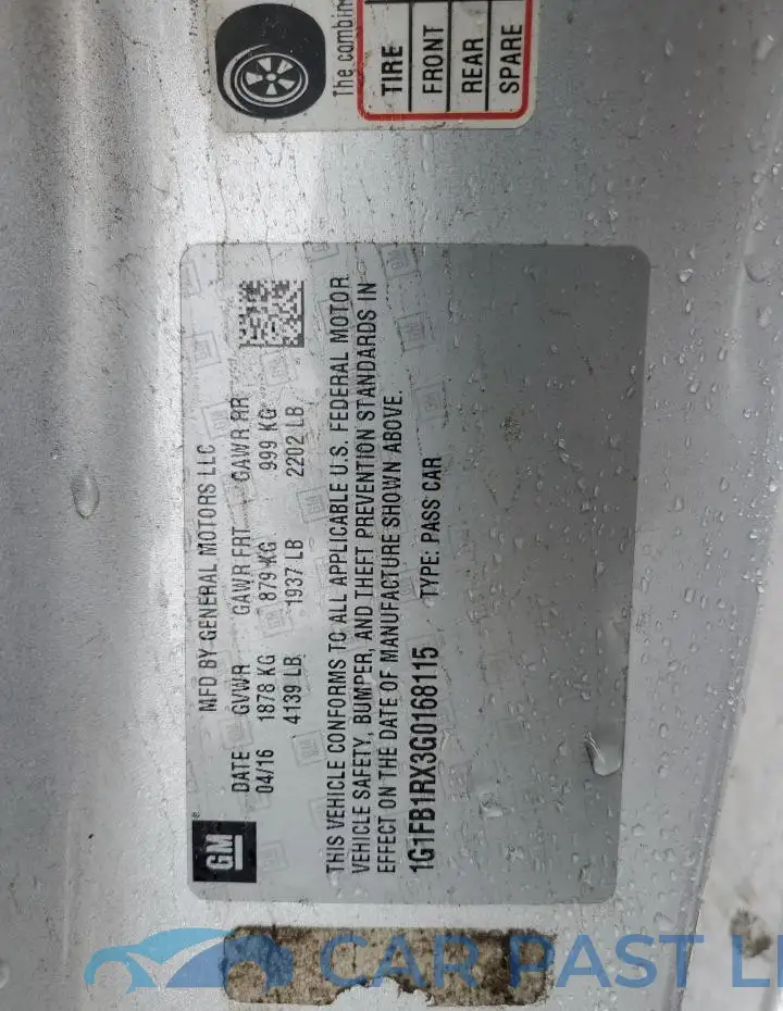 1G1FB1RX3G0168115# 12