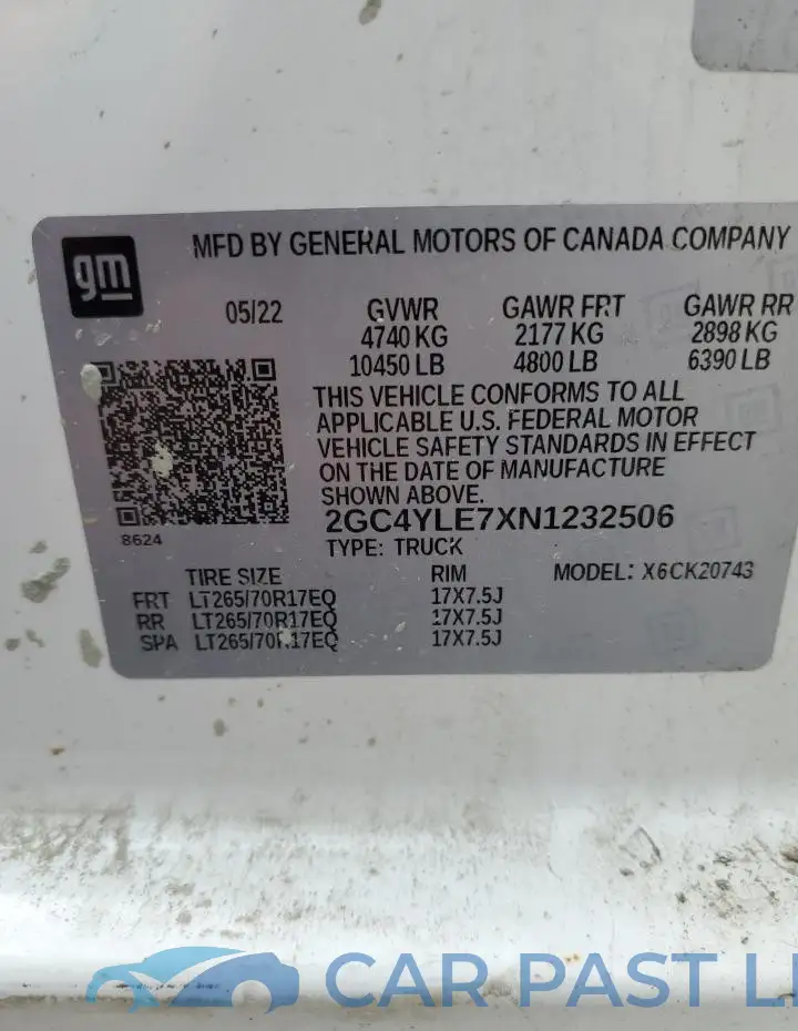 2GC4YLE7XN1232506# 12