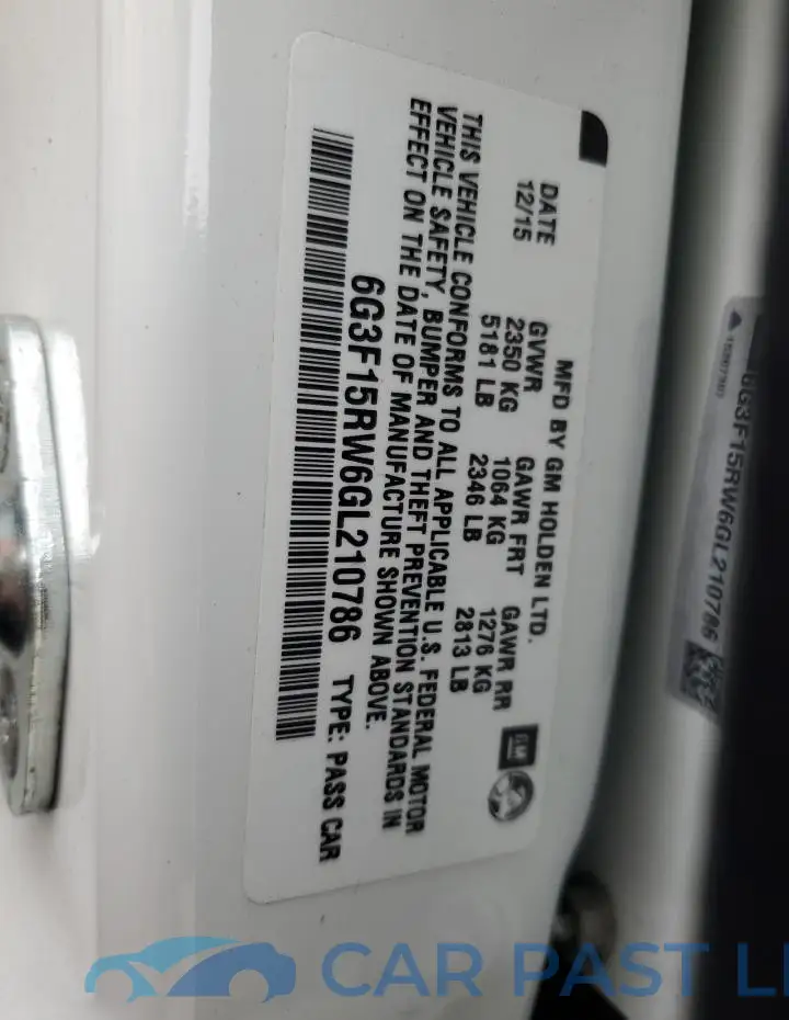 6G3F15RW6GL210786# 12