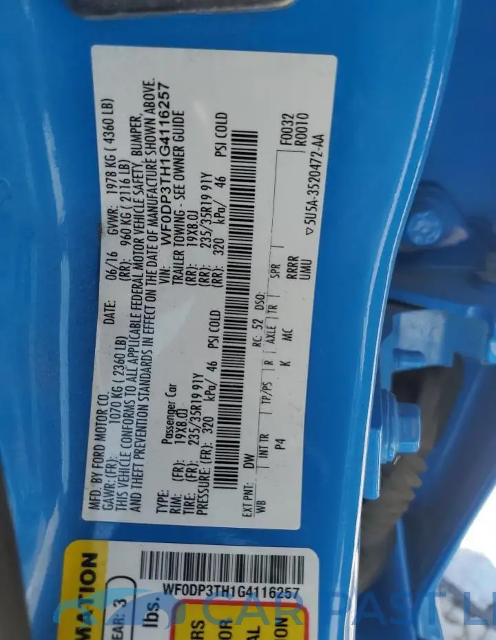 WF0DP3TH1G4116257# 12