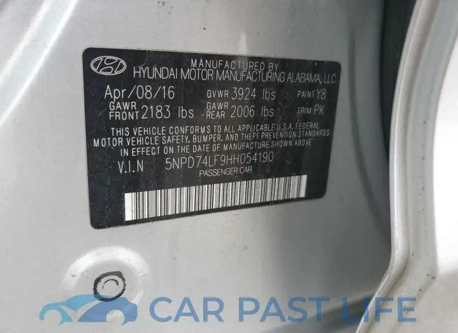 5NPD74LF9HH054190# 12