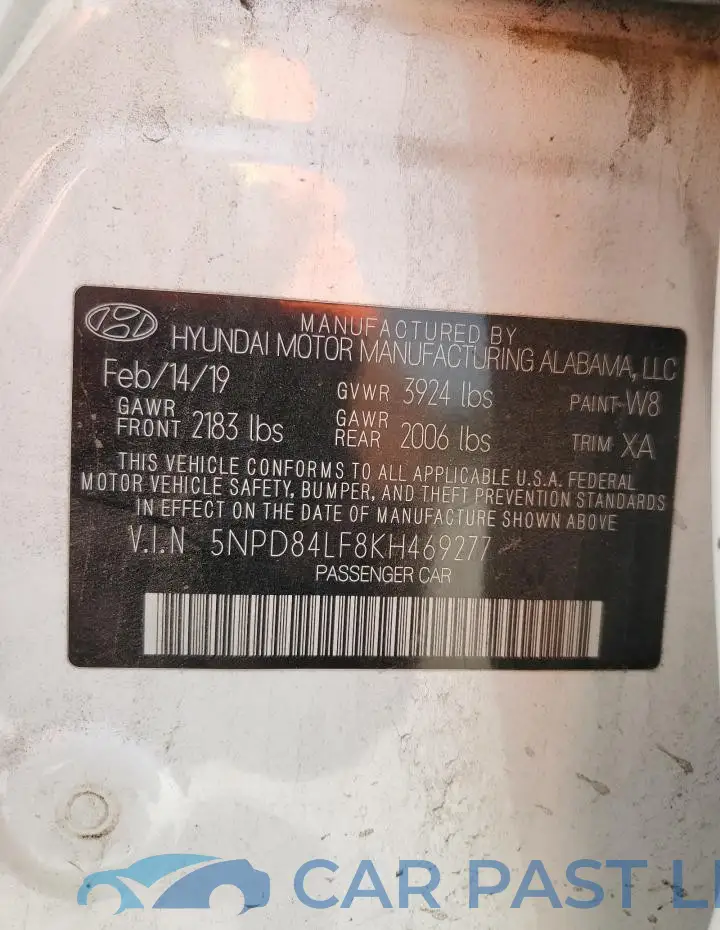 5NPD84LF8KH469277# 12
