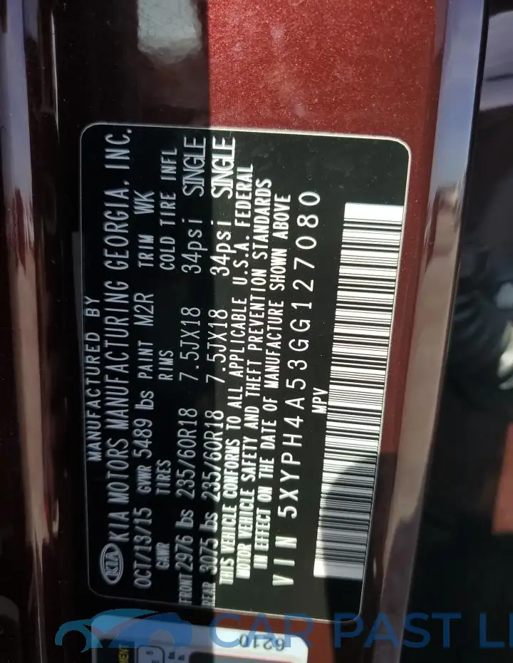 5XYPH4A53GG127080# 13
