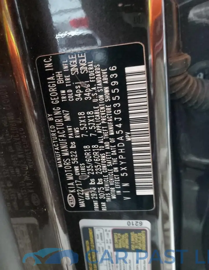 5XYPHDA54JG355936# 14