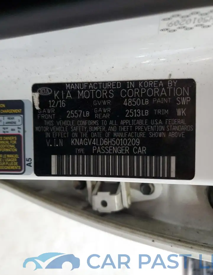 KNAGV4LD6H5010209# 12