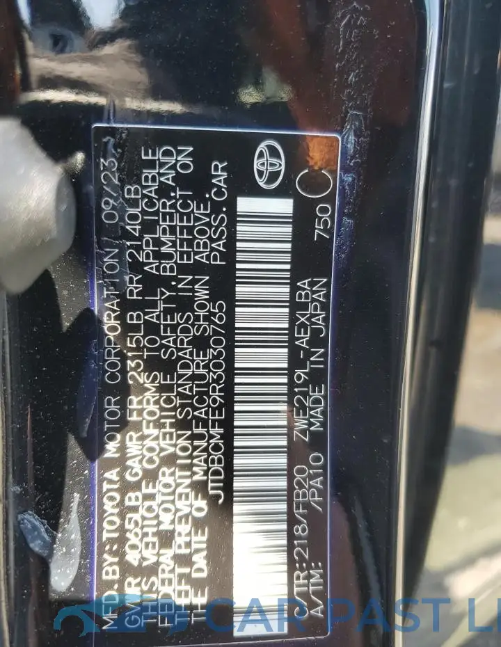 JTDBCMFE9R3030765# 12