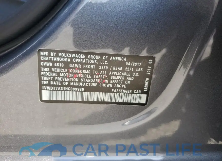 1VWDT7A31HC069989# 12