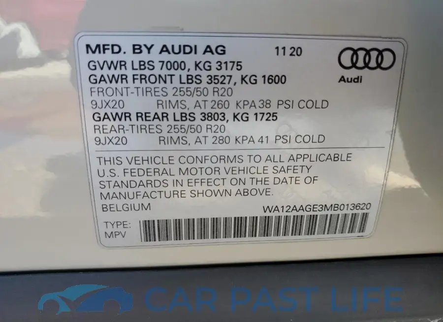 WA12AAGE3MB013620# 13