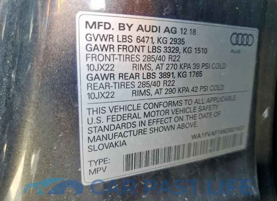 WA1FVAF18KD021623# 14