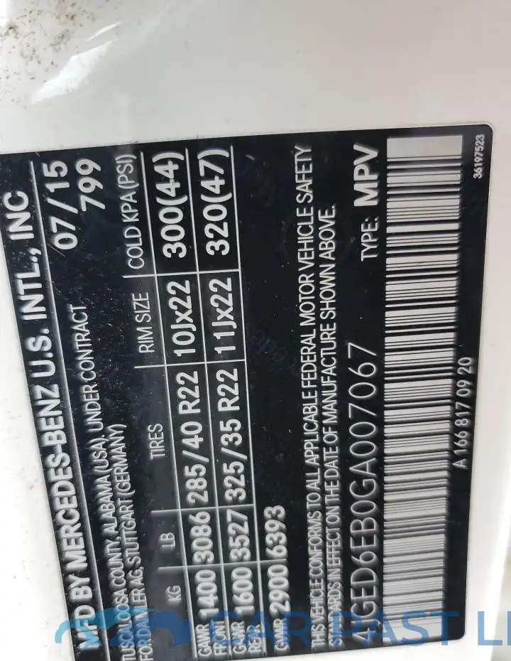 4JGED6EB0GA007067# 14