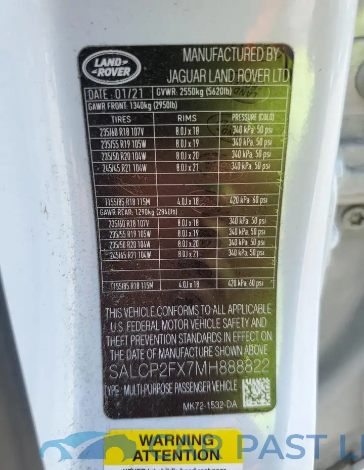 SALCP2FX7MH888822# 13