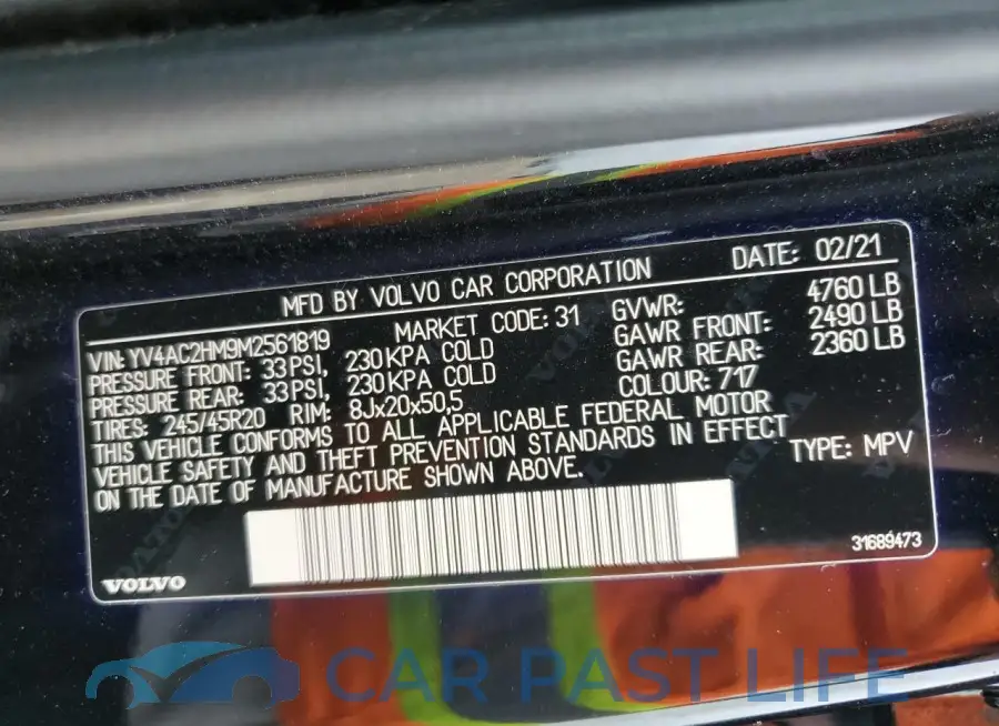 YV4AC2HM9M2561819# 14