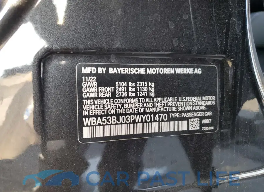 WBA53BJ03PWY01470# 13
