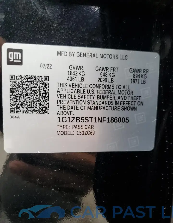 1G1ZB5ST1NF186005# 13