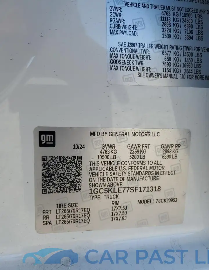 1GC5KLE77SF171318# 13
