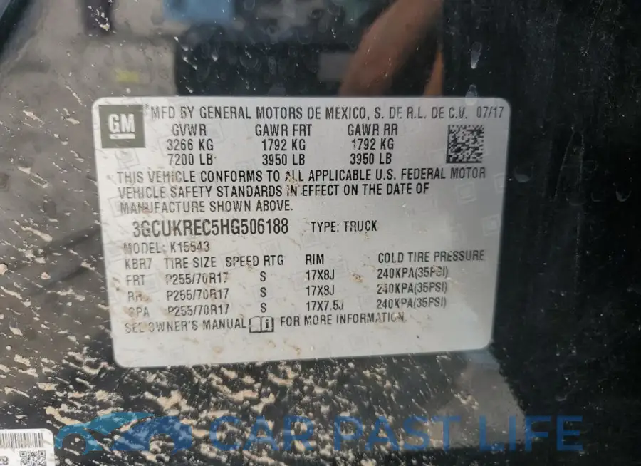 3GCUKREC5HG506188# 13