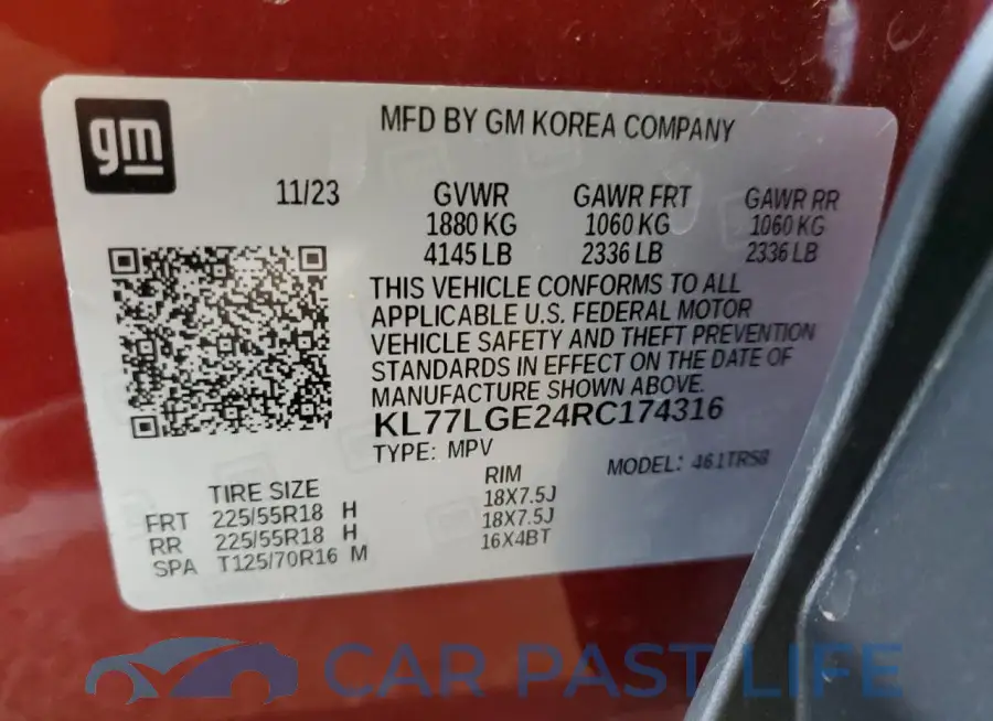 KL77LGE24RC174316# 13