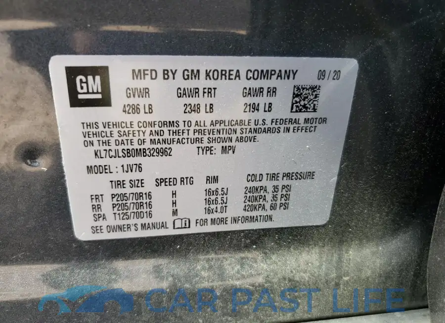 KL7CJLSB0MB329962# 13