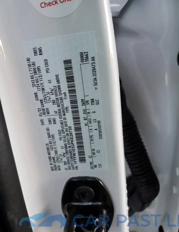 1FTFW1E53PKE28730# 12