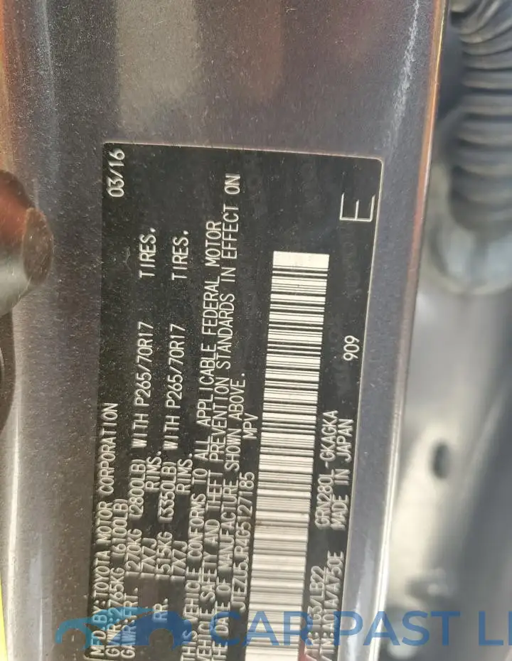 JTEZU5JR4G5127185# 12