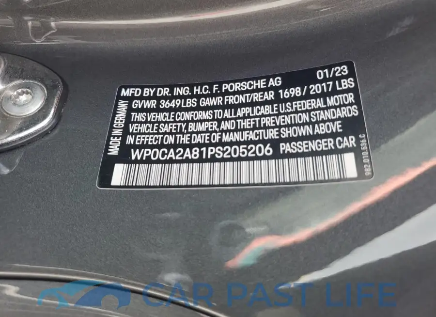 WP0CA2A81PS205206# 13