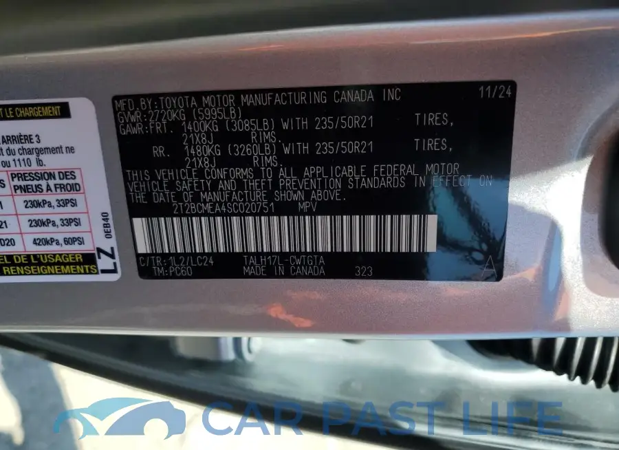 2T2BCMEA4SC020751# 13