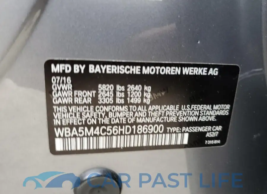WBA5M4C56HD186900# 12
