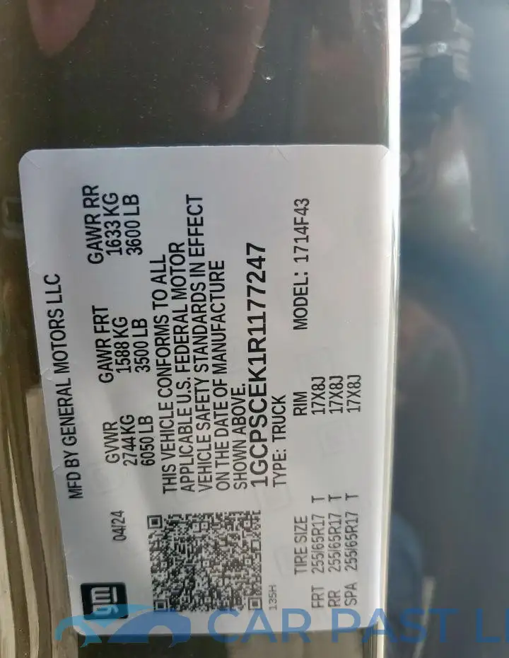 1GCPSCEK1R1177247# 12