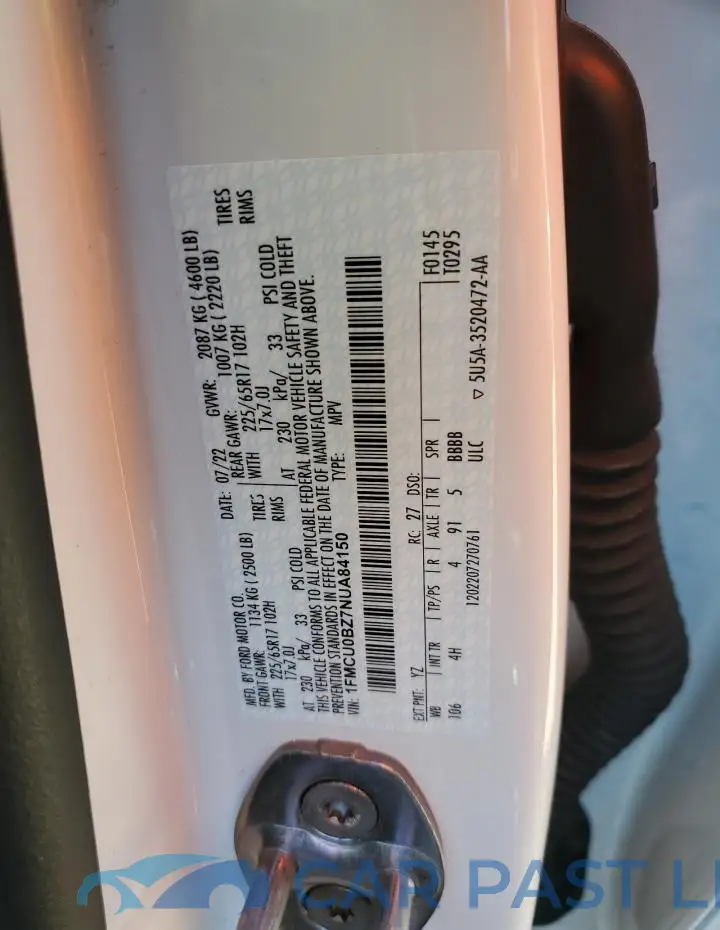 1FMCU0BZ7NUA84150# 12