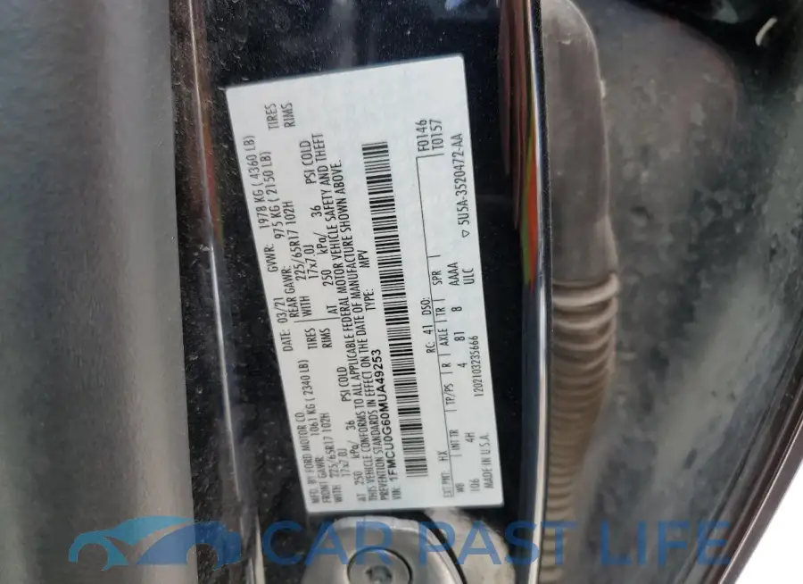 1FMCU0G60MUA49253# 14