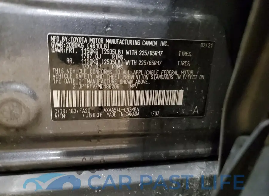 2T3P1RFV7MC186206# 13