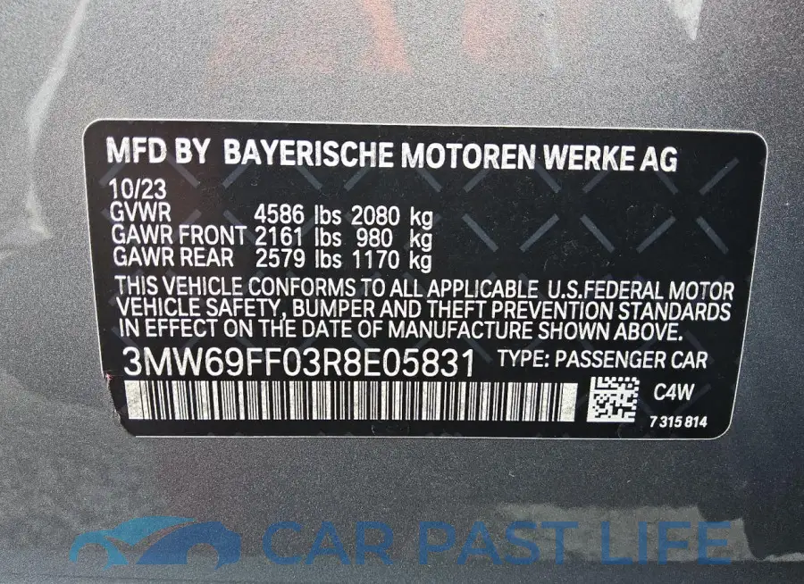 3MW69FF03R8E05831# 12