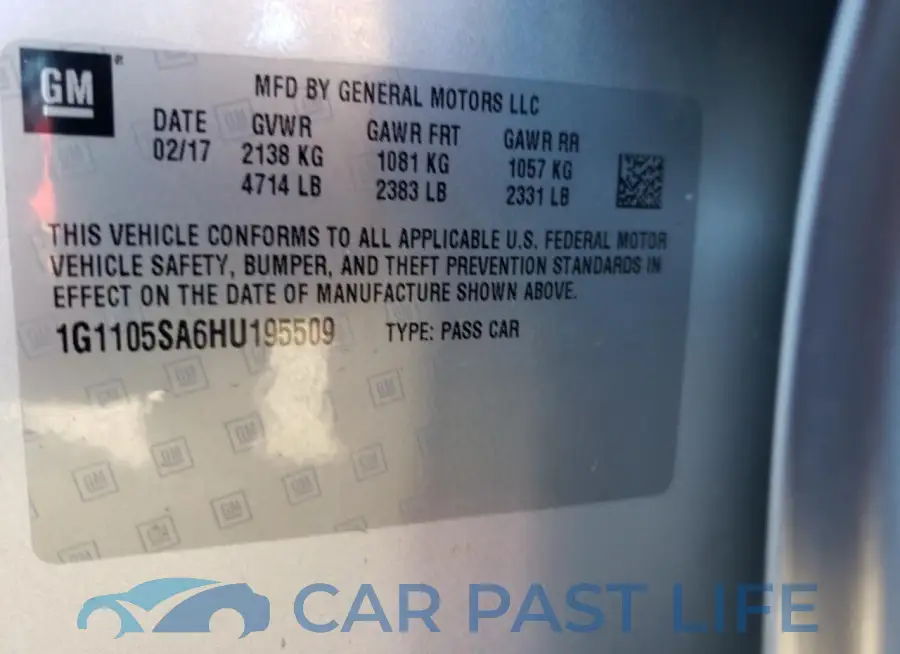 1G1105SA6HU195509# 12
