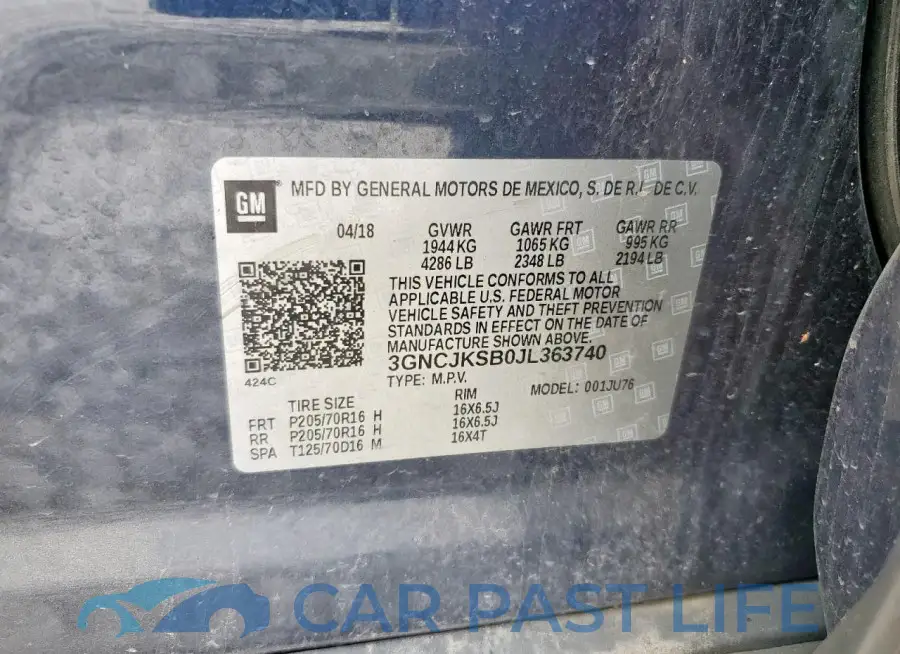 3GNCJKSB0JL363740# 12